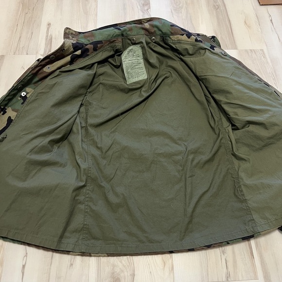 Vintage SO-SEW STYLES M-65 Field Jacket Mens Medium Woodland Camo Hooded Coat - Picture 6 of 8